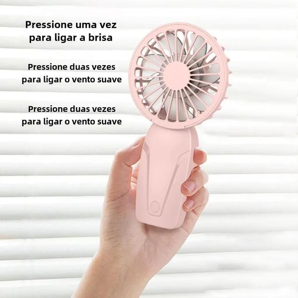 Imagem de Mini Ventilador Portátil USB Recarregável - Leve e Bonito