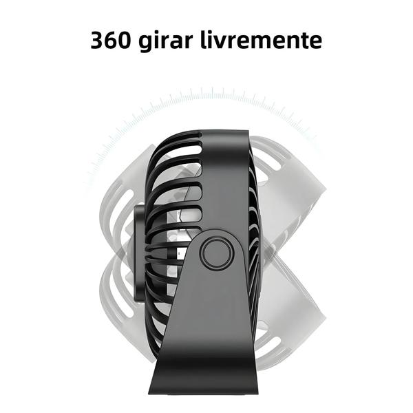 Imagem de Mini Ventilador Portátil USB Silencioso - 4 Polegadas, 3 Velocidades e Rotação 360°