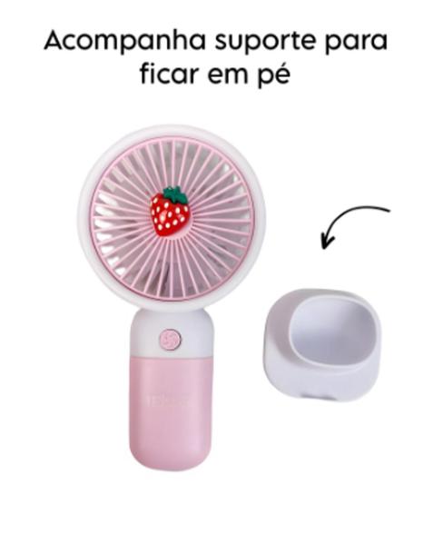 Imagem de Mini Ventilador Potente Portátil Recarregável Com Suporte De Mão