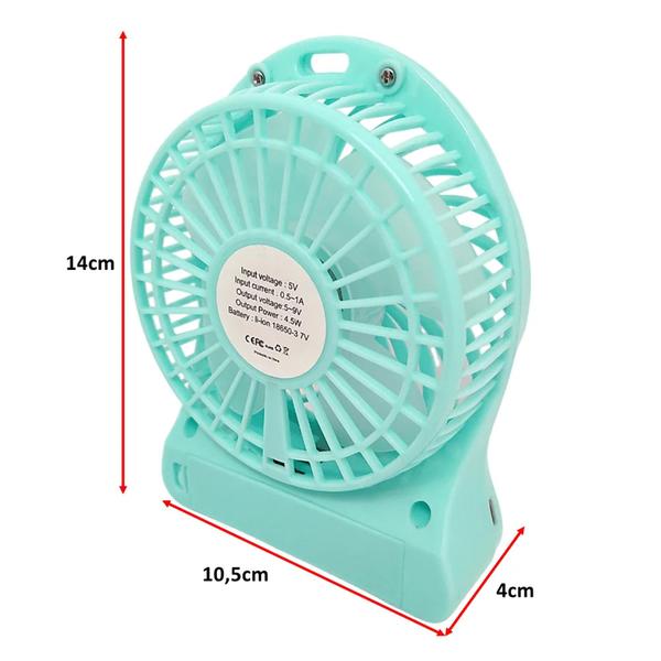 Imagem de Mini Ventilador Recarregável Cabo Usb 3 Velocidades Para Sua Mesa LS902