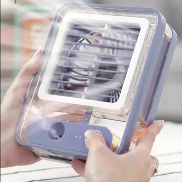 Imagem de Mini Ventilador Recarregável com Umidificação para Dormir Bem e com Conforto