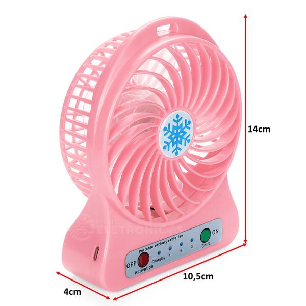 Imagem de Mini Ventilador Recarregável e Portátil Rosa - C40249