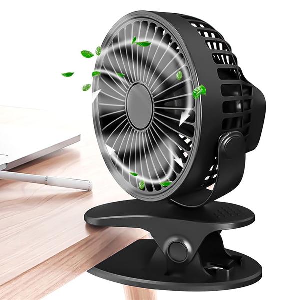 Imagem de Mini Ventilador Recarregavel Usb 3 Velocidades Com Clip Mesa