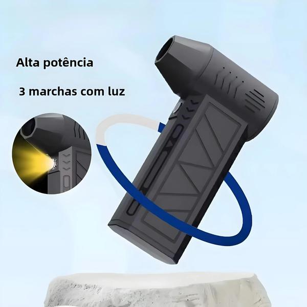 Imagem de Mini Ventilador Turbo Jet com Velocidade Ajustável - Limpeza de Carro e Mais