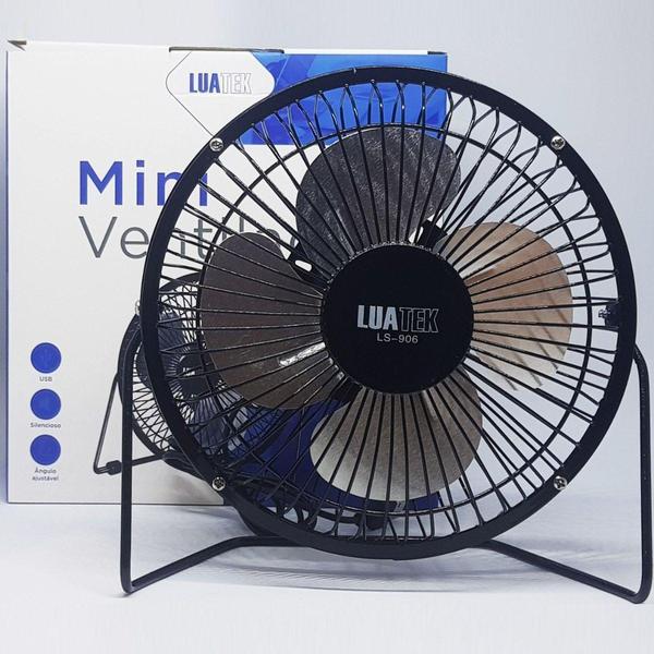 Imagem de Mini Ventilador USB de Mesa 5v Silencioso Angulo Ajustável - LS-906 - LuaTek