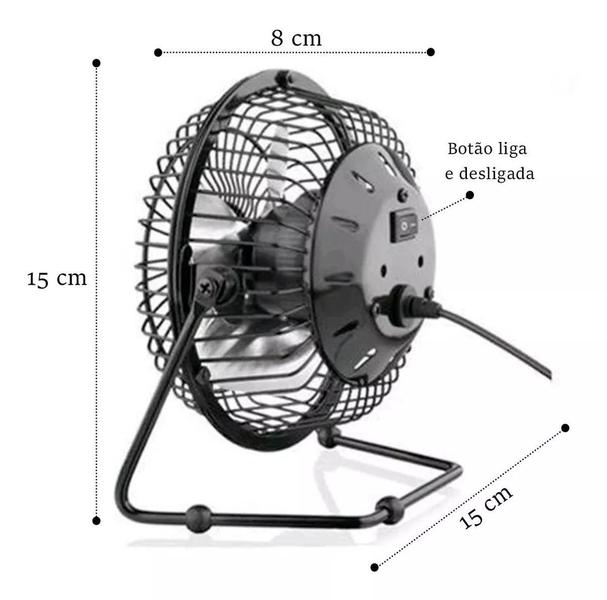 Imagem de Mini Ventilador Usb De Mesa Premium Potente E Silencioso