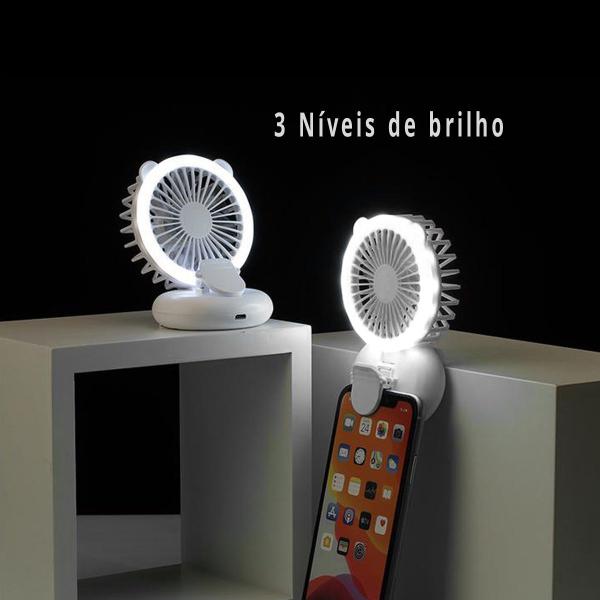Mini Ventilador Usb Potente Ring Light Led Iluminado portátil - MADE BASICS Imagem de Mini Ventilador Usb Potente Ring Light Led Iluminado portátil