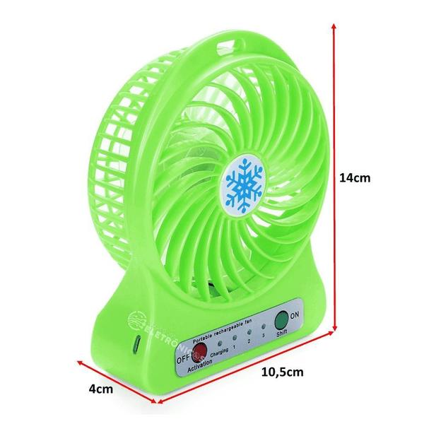 Imagem de Mini Ventilador Verde Pequeno Portatil A Pilha Portátil