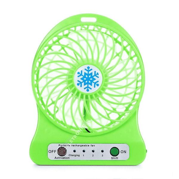 Imagem de Mini Ventilador Verde Pequeno Portatil A Pilha Portátil