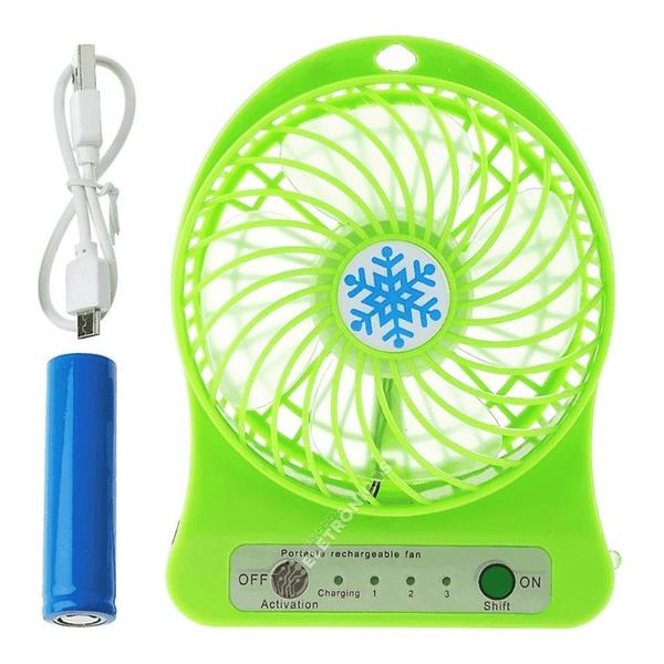 Imagem de Mini Ventilador Verde Pequeno Portatil A Pilha Portátil