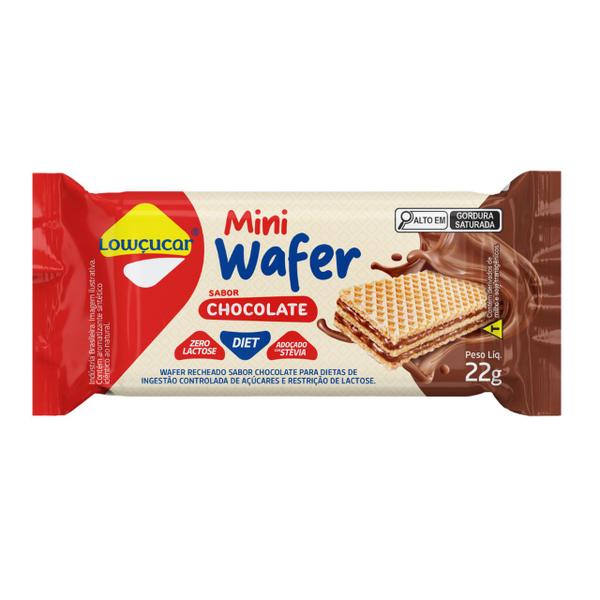 Imagem de Mini Wafer Lowçucar Zero Açucares Sabor Chocolate 22G