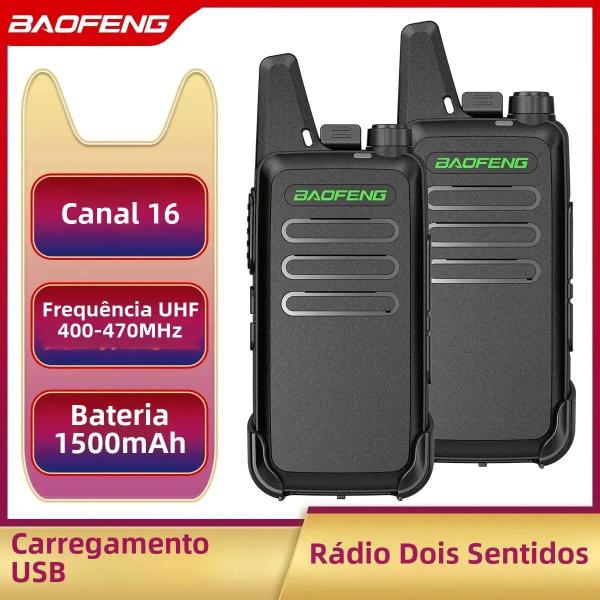 Imagem de Mini Walkie Talkies Portáteis Baofeng BF-T20 (2 Unidades) - Carregamento USB e VOX