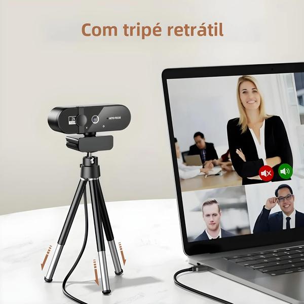 Imagem de Mini Webcam 4K 1080p Full HD - 2K com Microfone e Foco Automático