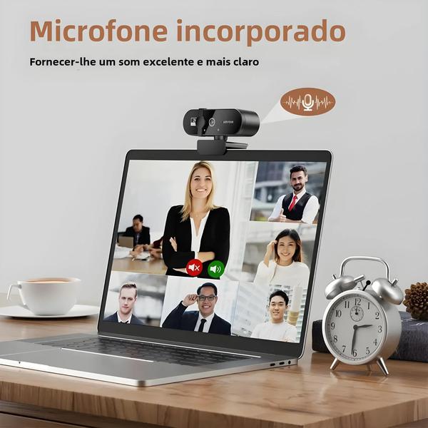 Imagem de Mini Webcam 4K 1080P Full HD - 2K com Microfone e Foco Automático