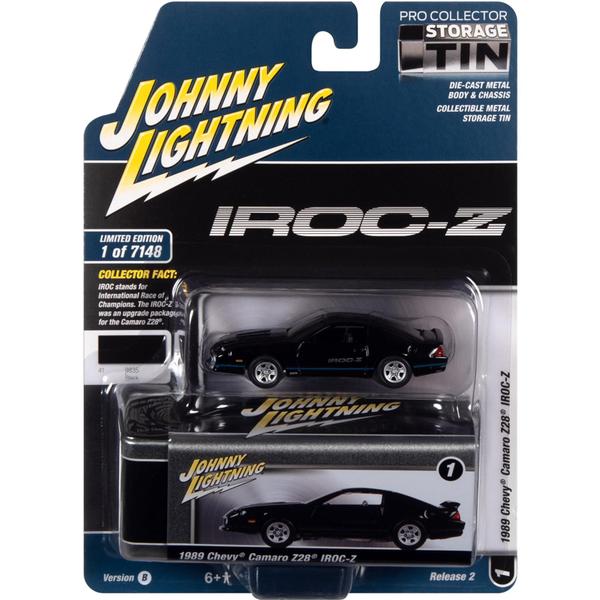 Imagem de Miniatura - 1:64 - 1989 Chevy Camaro Z28 Iroc-Z - Preto - Storage Tin - Johnny Lightning - JLCT010