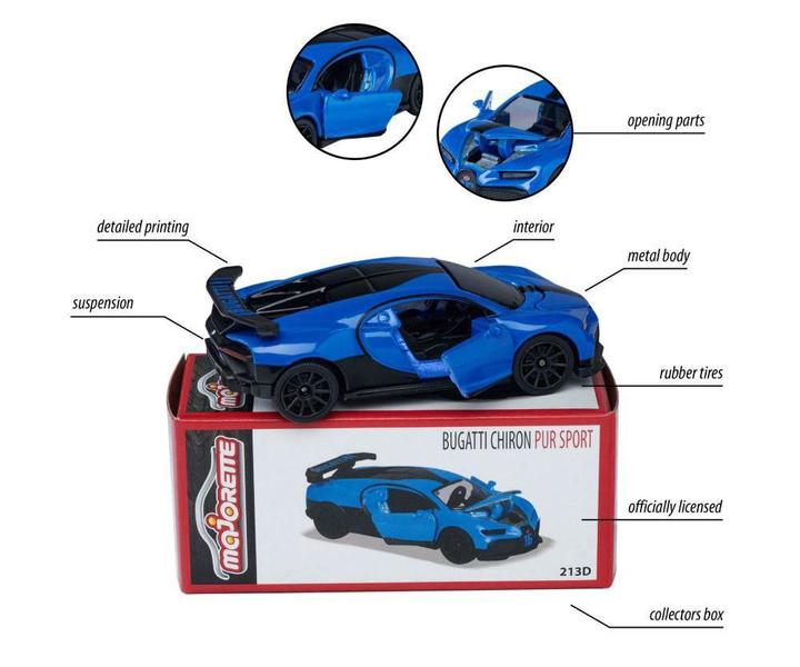 Imagem de Miniatura 1/64 Majorette Bugatti Chiron Series Deluxe Cars