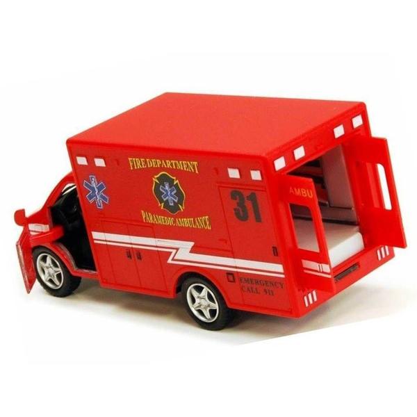 Imagem de Miniatura Ambulância 31 Emergency 190 Metal, Plástico e Fricção Vermelho