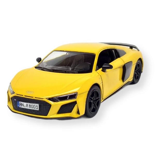 Imagem de Miniatura Audi R8 Coupé 2020 Kinsmart 1:36 Metal e Fricção Amarelo