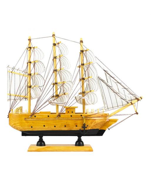 Imagem de Miniatura Barco a Vela de Madeira 30cm