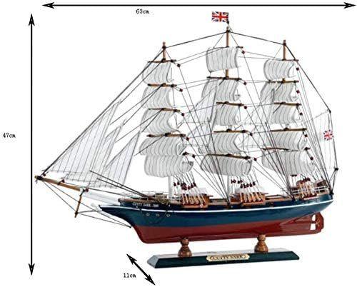 Imagem de Miniatura Barco Navio Caravela Madeira Enfeite Decorativo 62cm