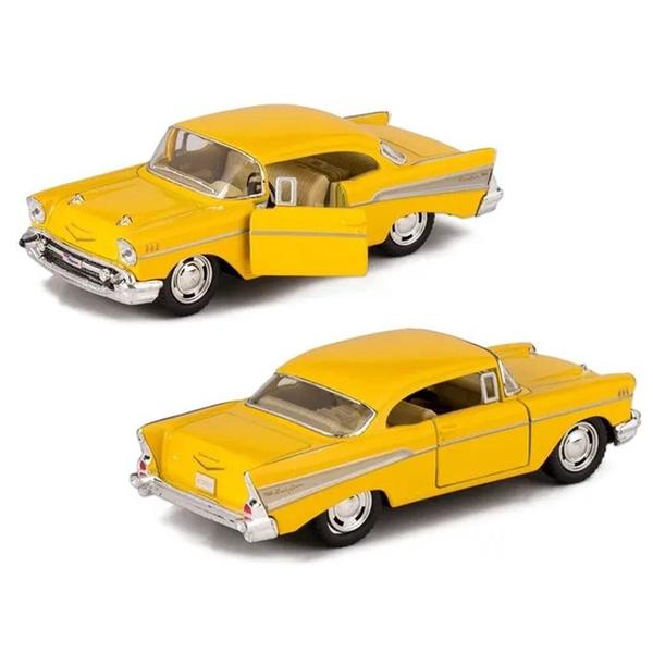 Imagem de Miniatura Bel Air 1957 Chevrolet Kinsmart 1/40 Metal e Fricção Amarelo