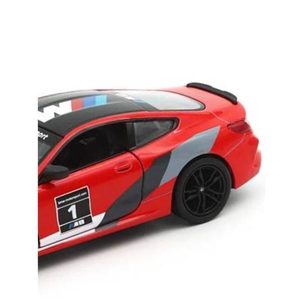 Imagem de Miniatura BMW M8 Competition Coupe Livery Edition Kinsmart 1:38 Metal e Fricção Vermelha Vermelho.