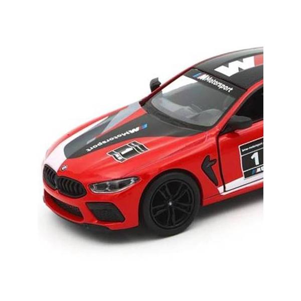 Imagem de Miniatura BMW M8 Competition Coupe Livery Edition Kinsmart 1:38 Metal e Fricção Vermelha