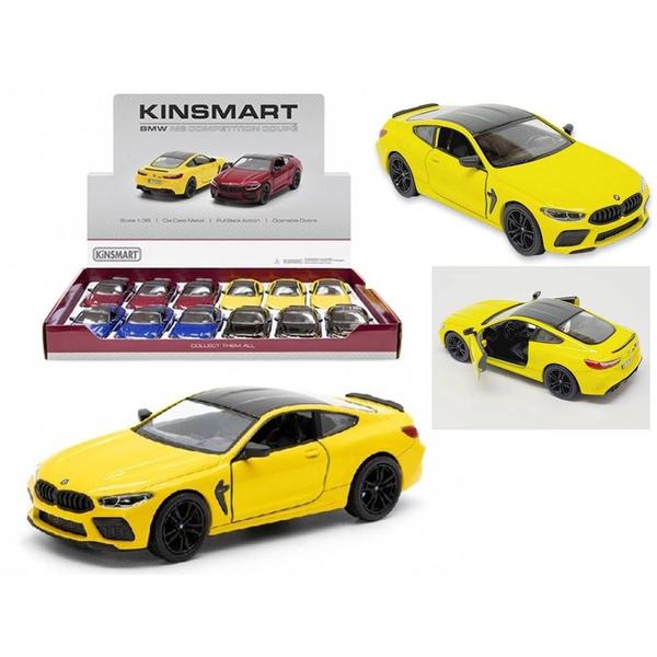 Imagem de Miniatura BMW M8 Competition Kinsmart 1:38 Metal e Fricção Amarelo