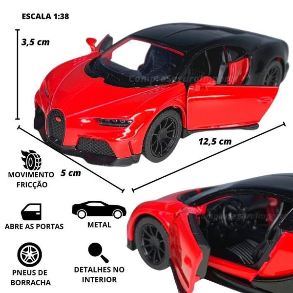 Miniatura Bugatti Chiron Carrinho De Ferro Abre Porta Carro - Europio Imagem de Miniatura Bugatti Chiron Carrinho De Ferro Abre Porta Carro