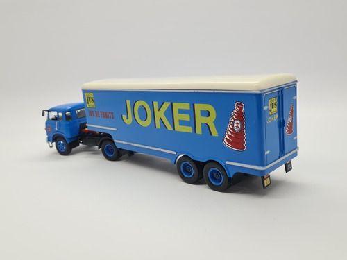 Imagem de Miniatura Caminhão Articulado Carreta Berliet Tr12 Azul 1:43