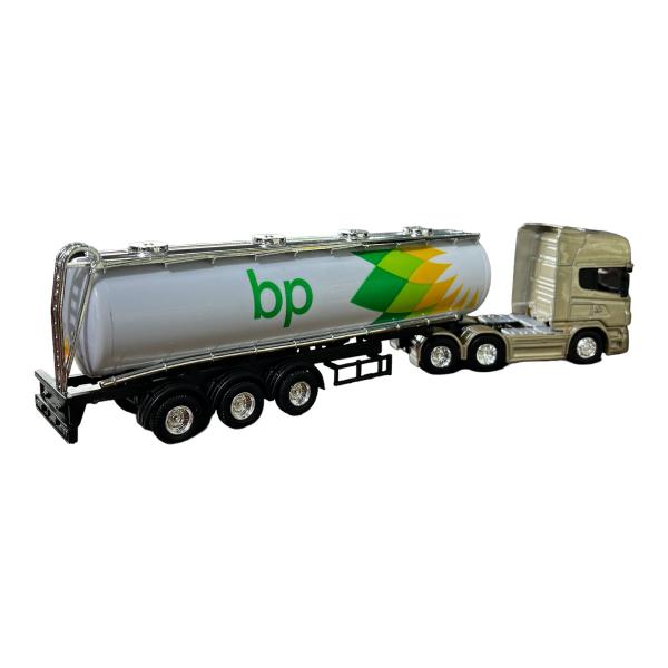 Imagem de Miniatura Caminhão Scania Dourado Tanque Branco Welly 1:64