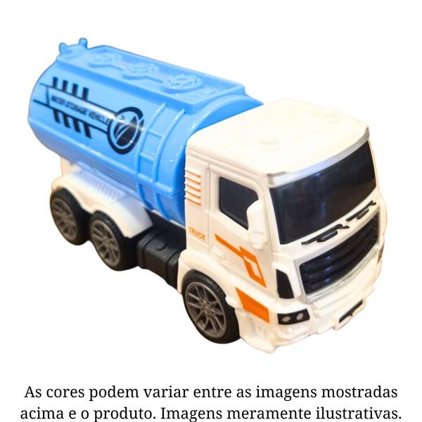 Imagem de Miniatura Caminhão Urbano com Fricção Branco e azul 983 - Shiny Toys