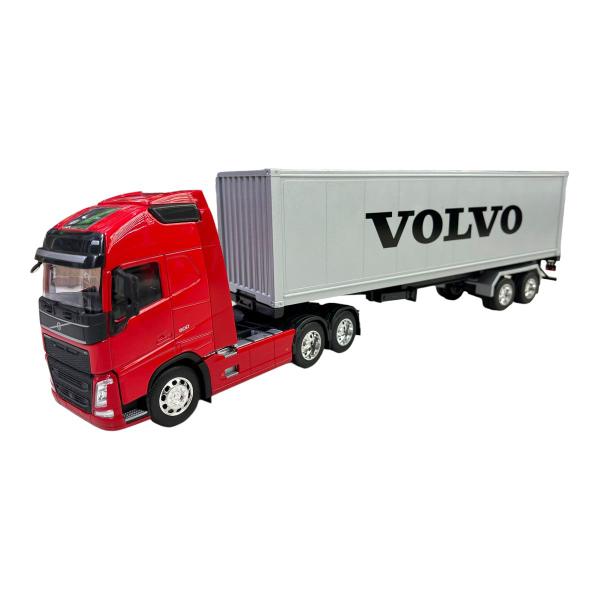 Imagem de Miniatura Caminhão Volvo Fh500 Vermelho Carreta Baú 1:32