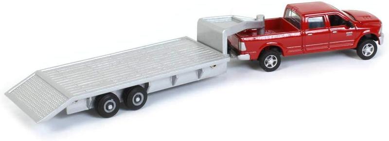 Imagem de Miniatura Camionete Dodge Ram 2500 Com Trailer e Fardos 1/64