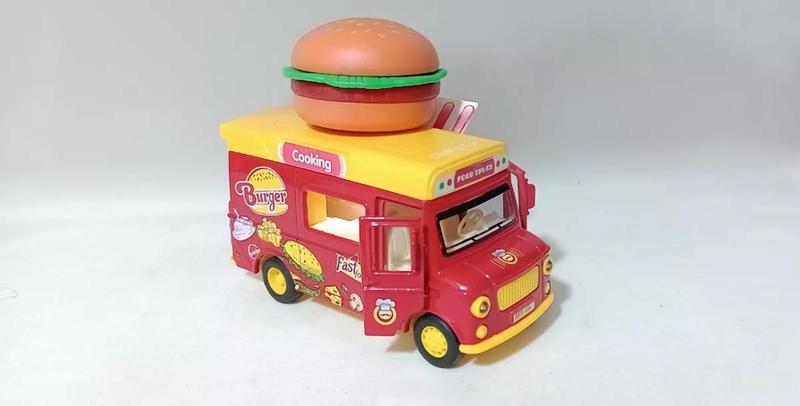 Imagem de Miniatura Carrinho Brinquedo Coleção Food Truck Som E Luz Hamburguer