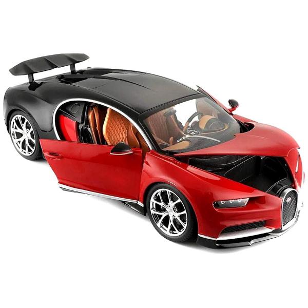 Imagem de Miniatura Carro Bugatti Chiron 1/18 Vermelho/ Preto Bburago 11040