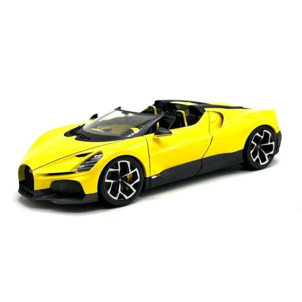 Imagem de Miniatura Carro Bugatti Mistral W16 2023 Amarelo 1/18 Burago 11051