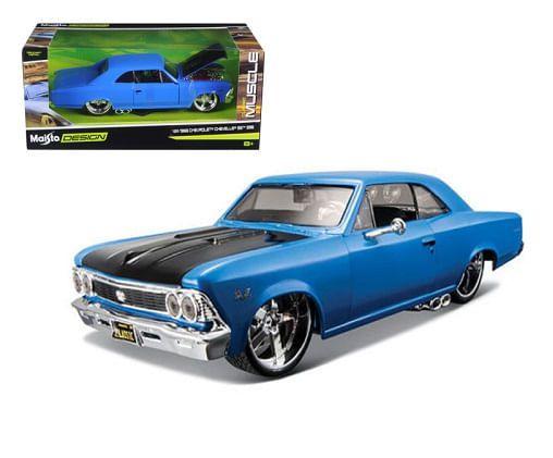 Imagem de Miniatura Carro Chevrolet Chevelle Ss 396 1/24 Design Azul Maisto 31333