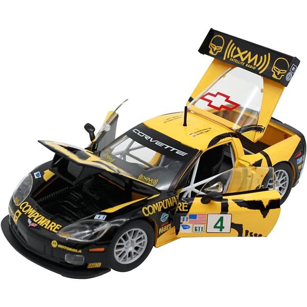 Imagem de Miniatura Carro Chevrolet Corvette C6R 4 1/24 Preto/Amarelo Bburago 28003