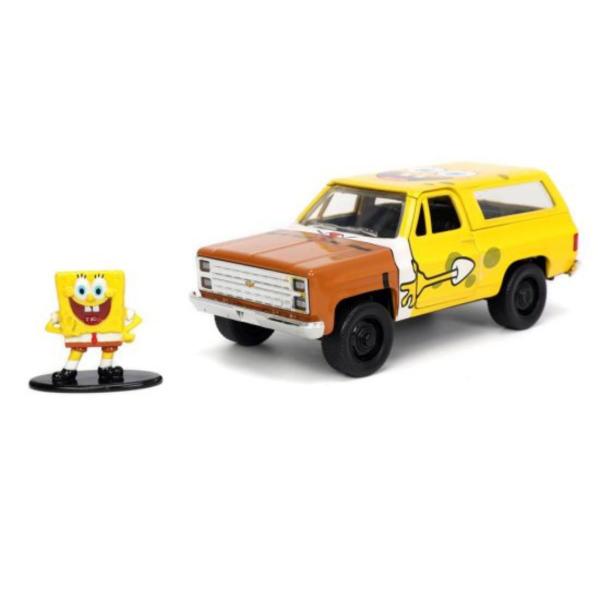 Imagem de Miniatura Carro Chevrolet K5 Blazer C/ Figura Bob Esponja 1980 1/32 Jada 31798