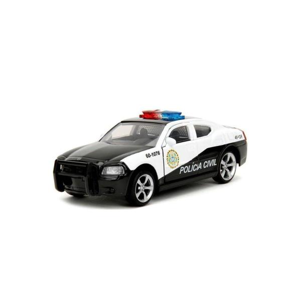 Imagem de Miniatura Carro Dodge Charger Polícia Civil 2006 Velozes E Furiosos 1/32 Jada 33666