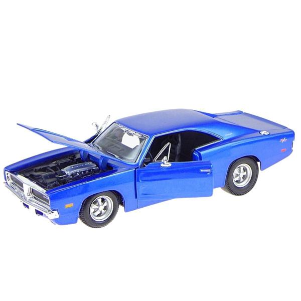 Imagem de Miniatura Carro Dodge Charger R/T 1969 1/24 Azul Maisto 31256