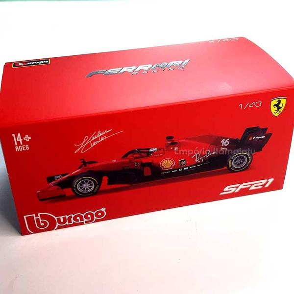 Imagem de Miniatura Carro F-1 Ferrari S21 Charles Leclerc 2021 C/ Piloto 1/43