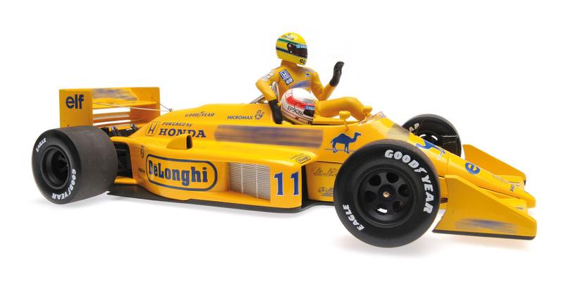 Imagem de Miniatura Carro F1 Lotus Honda 99T Ayrton Senna Riding Italian Gp 1987 1/18 Minichamps Min540871811