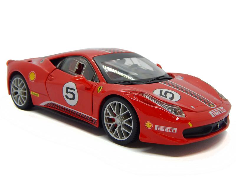 Imagem de Miniatura Carro Ferrari 458 Challenge 1/24 Racing Vermelho Bburago 26302