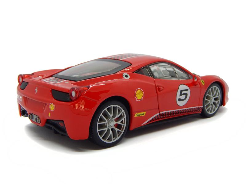 Imagem de Miniatura Carro Ferrari 458 Challenge 1/24 Racing Vermelho Bburago 26302