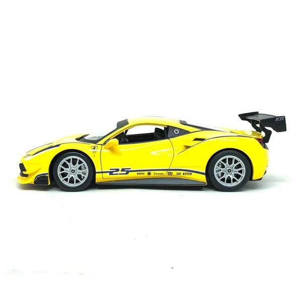 Imagem de Miniatura Carro Ferrari 488 Challenge Formula Racing 2017 1/24 Amarelo Bburago 26307