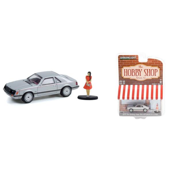 Imagem de Miniatura Carro Ford Mustang Coupe Com Figura 1979 1/64 Greenlight Gre97120