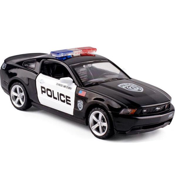 Imagem de Miniatura Carro Ford Mustang Police S.O.S Cars 1/64 Preto Majorette