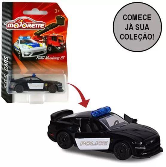 Imagem de Miniatura Carro Ford Mustang Police S.O.S Cars 1/64 Preto Majorette